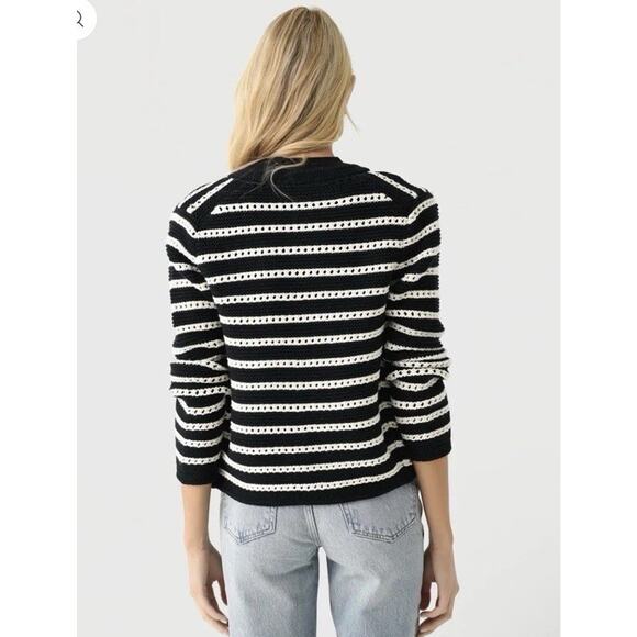 ALEX MILL Women's Hailey Stripe Cardigan Hailey Cardigan Navy/Ivory NWT L $185 - Picture 2 of 11